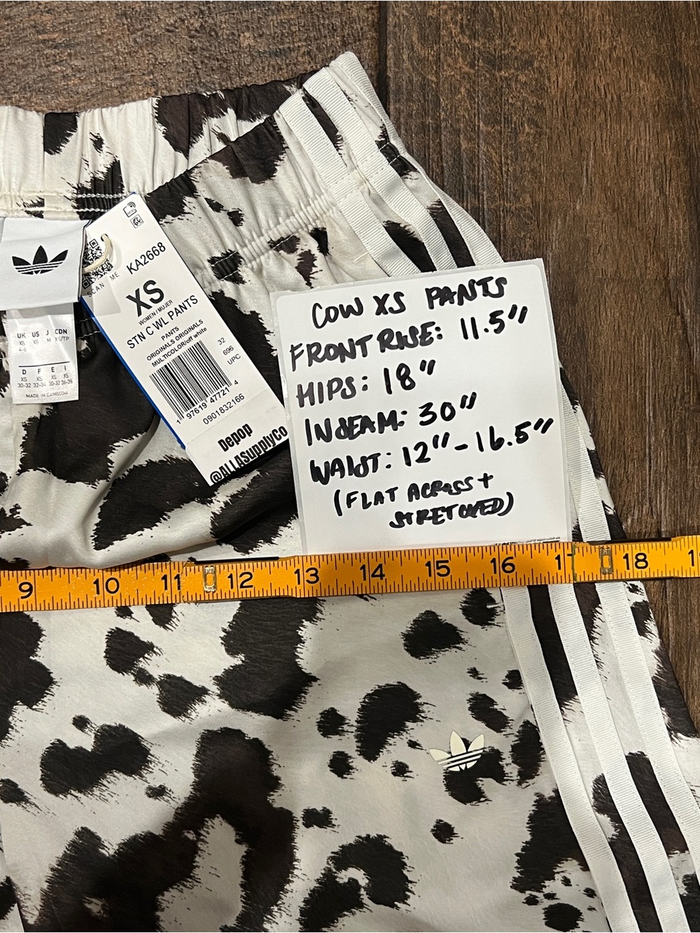 🤎🤍 adidas Cow Print Satin Shorts - SOLD OUT ONLINE! XXS, XS, L, XL Avail. - Picture 4 of 12